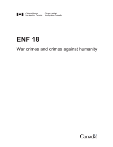 ENF 18 - War crimes and crimes against humanity