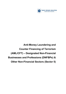Anti-Money Laundering and Counter Financing of Terrorism (AML