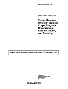 Senior Reserve Officers` Training Corps Program: Organization