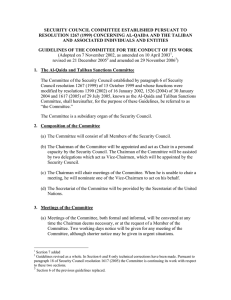 Amended guidelines for the Taliban Sanctions Committee