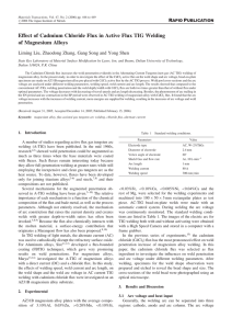 Effect of Cadmium Chloride Flux in Active Flux TIG Welding of