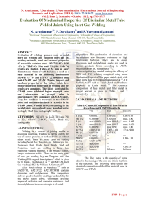 Evaluation Of Mechanical Properties Of Dissimilar Metal Tube