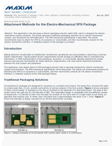 Attachment Methods for the Electro-Mechanical SFN Package