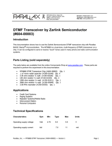 MT8880 DTMF Tranceiver Datasheet