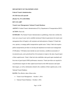 Transit Asset Management (TAM) final rule