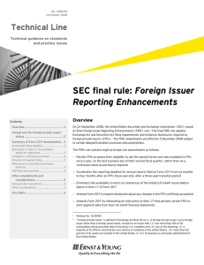 SEC final rule - Foreign Issuer Reporting Enhancements