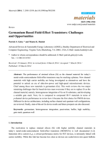 Germanium Based Field-Effect Transistors: Challenges