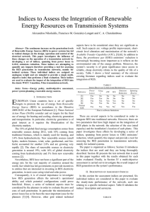 Indices to Assess the Integration of Renewable Energy Resources