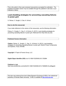 Load shedding strategies for preventing cascading failures in power
