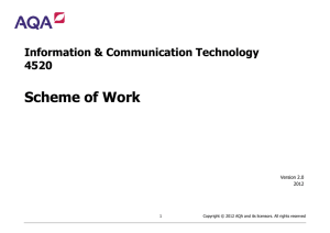 GCSE ICT Scheme of work Scheme of work: (Full Course)
