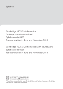 IGSE Mathematics with Course work 0580