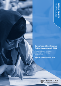 Cambridge Administrative Guide (International) 2014