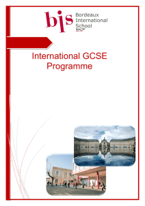 IGCSE brochure - Bordeaux International School
