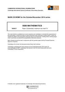 0580 mathematics