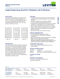 Angled Single-Gang QuickPort® Wallplates with ID Windows