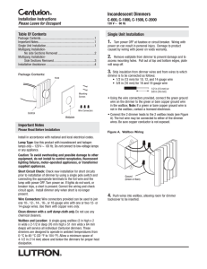 Lutron C-1500-WH Installation Instructions