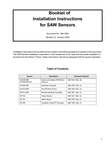 SAW Sensor Installation Instructions