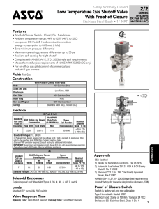 ASCO Series HV434 Gas Shutoff Catalog