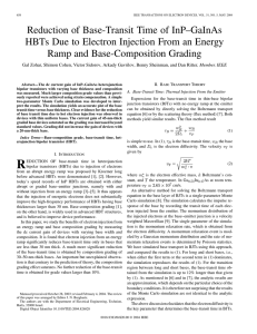 Reduction of Base-Transit Time of InP–GaInAs HBTs Due to