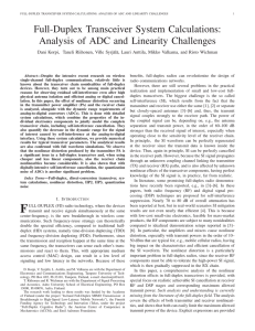 Full-Duplex Transceiver System Calculations: Analysis of ADC and