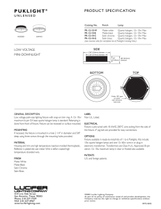 PUKLIGHT® PRODUCT SPECIFICATION