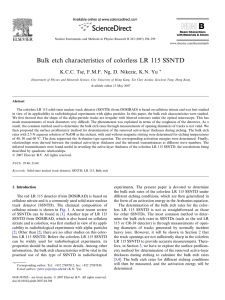 Bulk etch characteristics of colorless LR 115 SSNTD