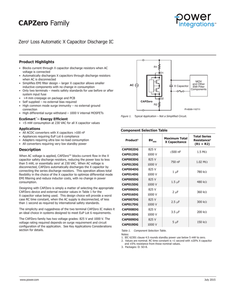 CAPZero Family Power Integrations
