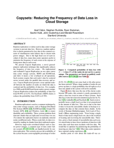 Copysets: Reducing the Frequency of Data Loss in Cloud Storage