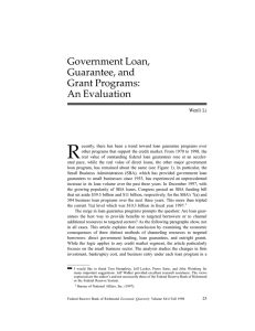 Government Loan, Guarantee, and Grant Programs: An Evaluation