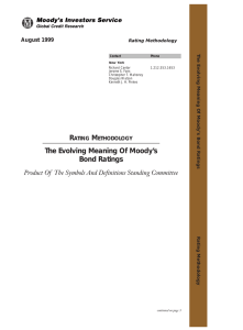 RATING METHODOLOGY: The Evolving Meaning Of Moody`s Bond