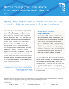 How to manage your fixed-income investments when