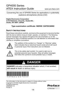 GP4000 Series ATEX Instruction Guide
