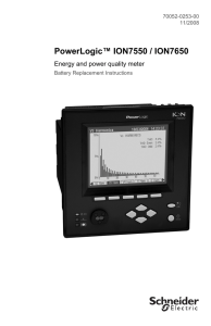PowerLogic ION7550 / ION7650 Battery