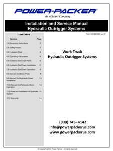 Installation and Service Manual Hydraulic Outrigger - Power
