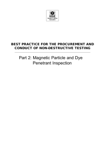Magnetic Particle and Dye Penetrant Inspection