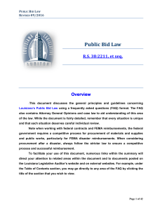 Public Bid Law FAQ - Legislative Auditor
