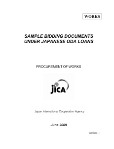 SAMPLE BIDDING DOCUMENTS UNDER JAPANESE ODA LOANS