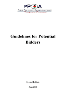 Guidelines for Bidders