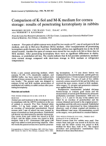 Comparison of K-Sol and M-K medium for cornea storage: results of