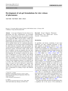 Development of sol–gel formulations for slow release of