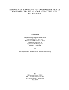 hot corrosion behaviour of new candidates