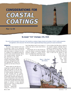 Considerations For Coastal Coatings Part I of II