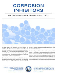 corrosion inhibitors - Oil Center Research