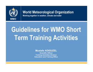 Guidelines for WMO Short Term Training Activities