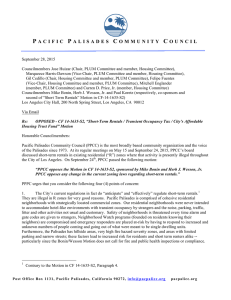 Short Term Rentals Letter - Pacific Palisades Community Council