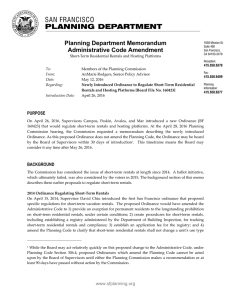 Planning Department Memorandum Administrative Code Amendment