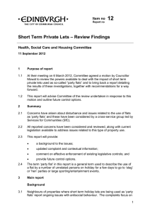Item 12 Short Term Private Lets