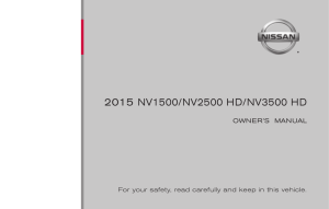 2015 Nissan NV Cargo Van Owner`s Manual