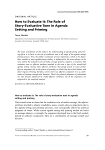 The Role of Story-Evaluative Tone in Agenda Setting and Priming