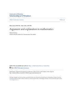 Argument and explanation in mathematics